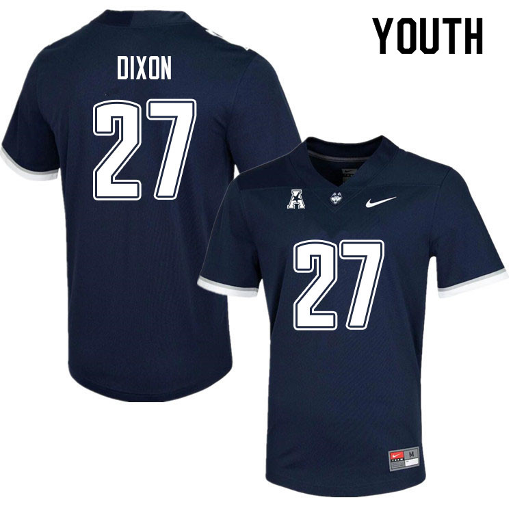 Youth #27 Thaddeus Dixon Uconn Huskies College Football Jerseys Sale-Navy